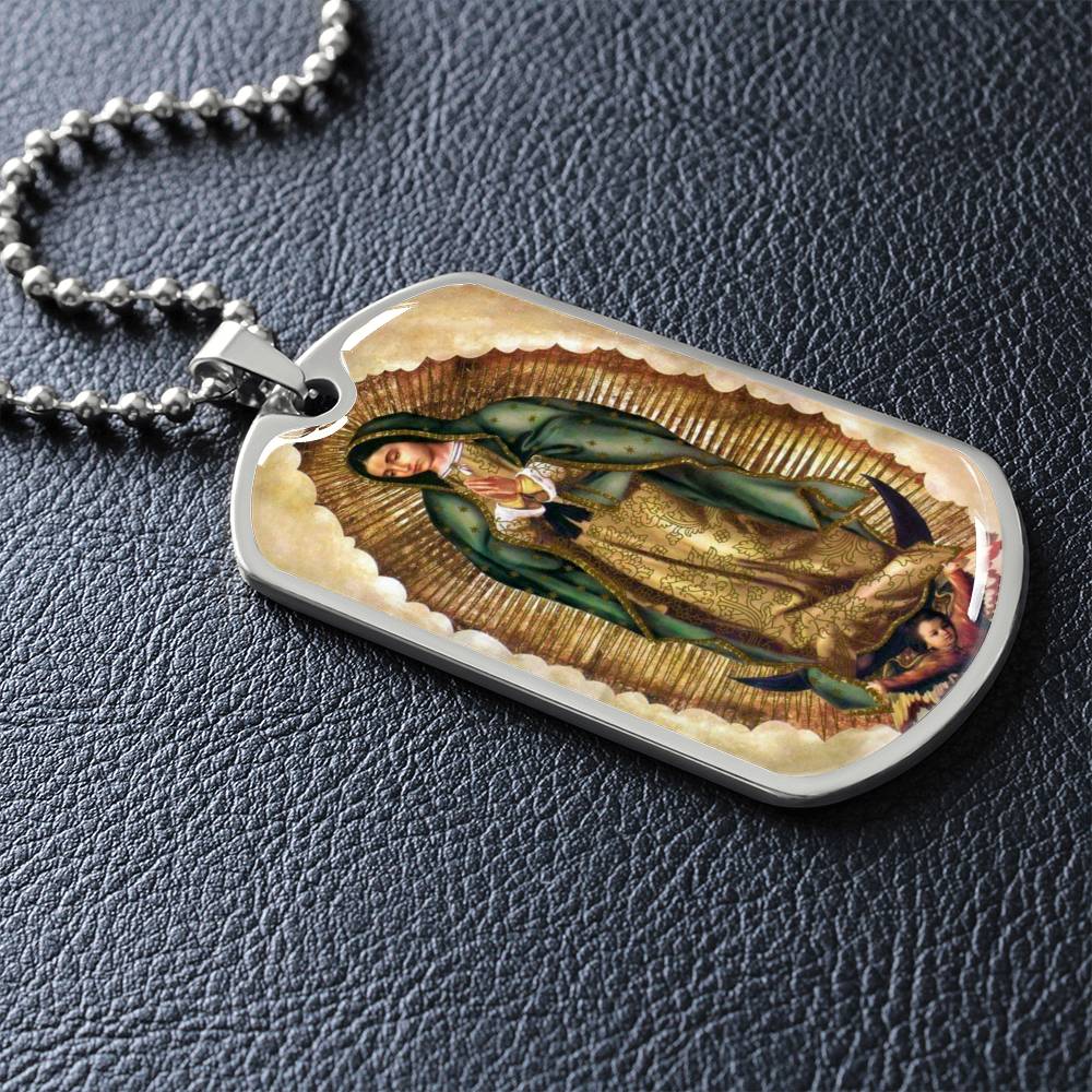 Our Lady of Guadalupe dog tag necklace