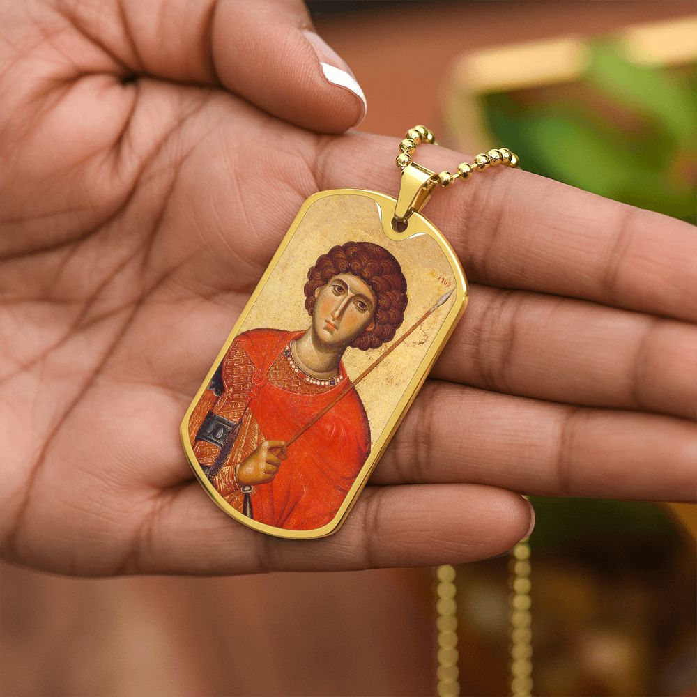 St George by Panselinos dog tag necklace