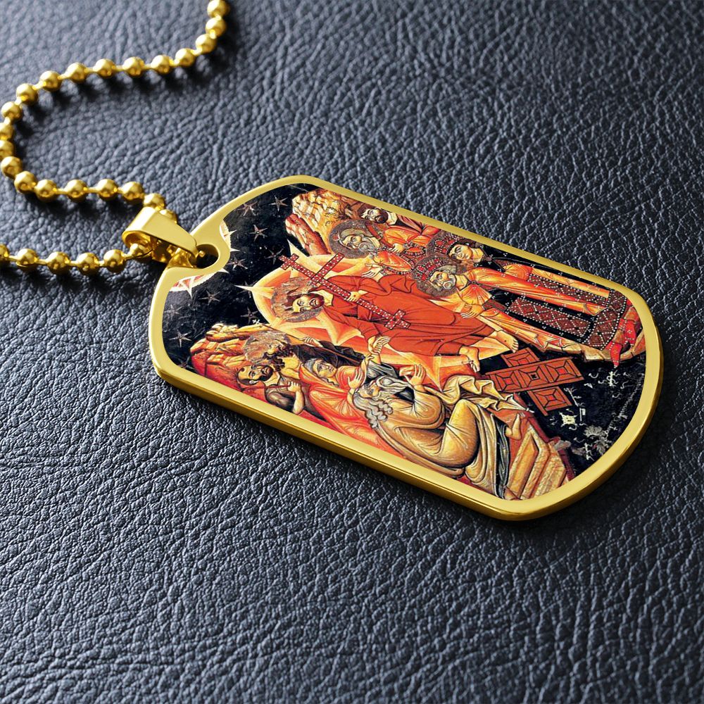 Descent into Hell dog tag necklace