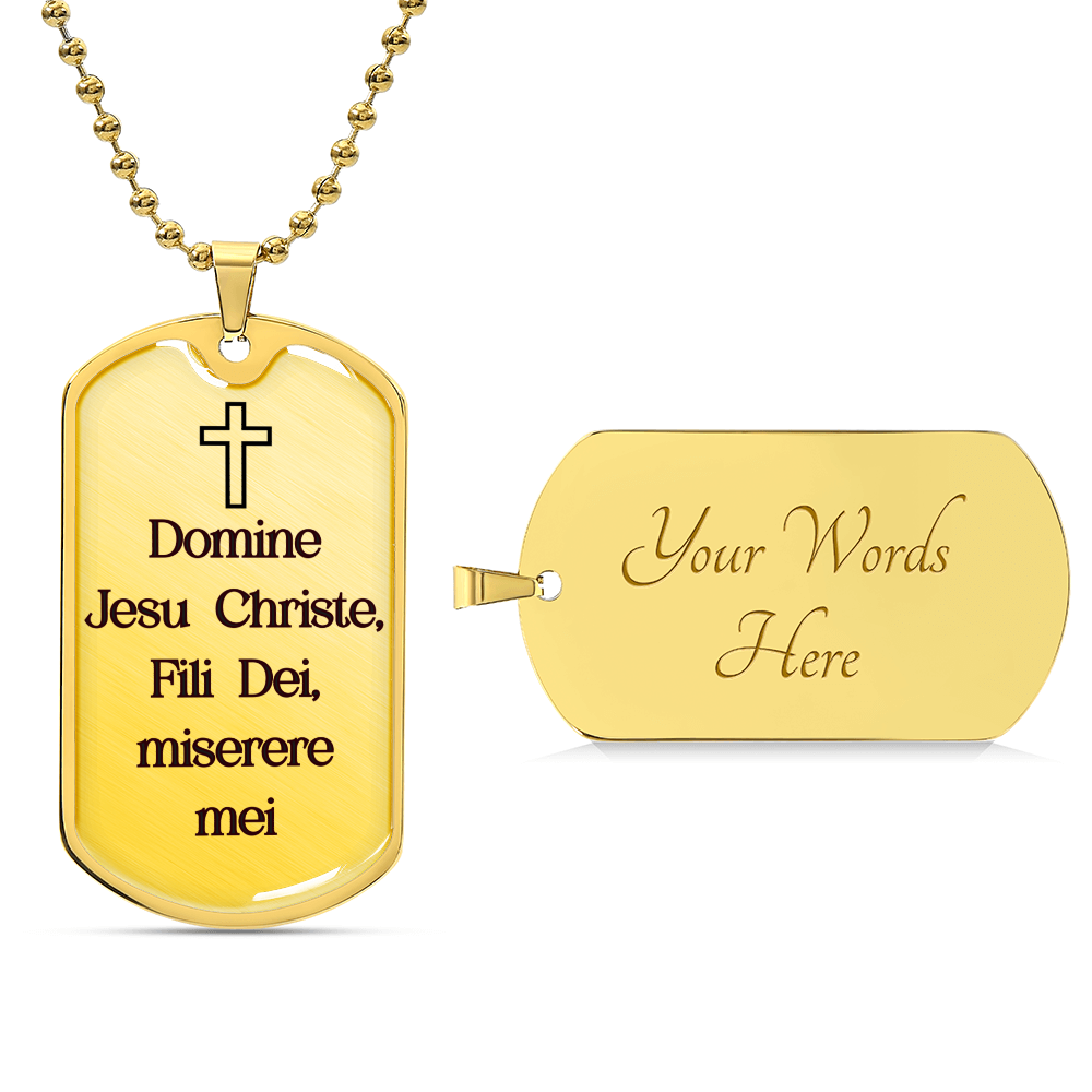 Domine Jesus Christe Latin Dog Tag necklace