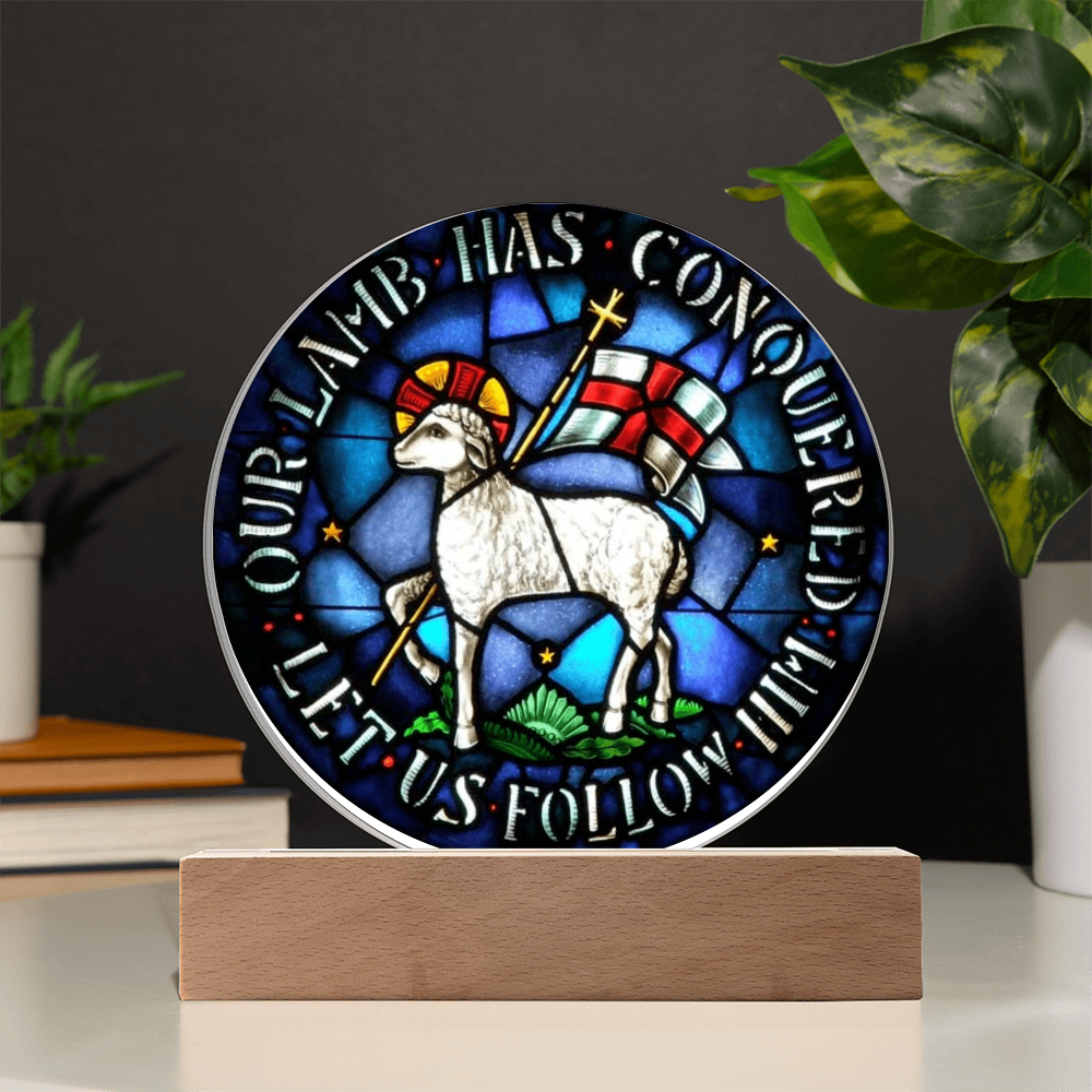 Lamb og God Agnus Dei Acrylic Circle Plaque