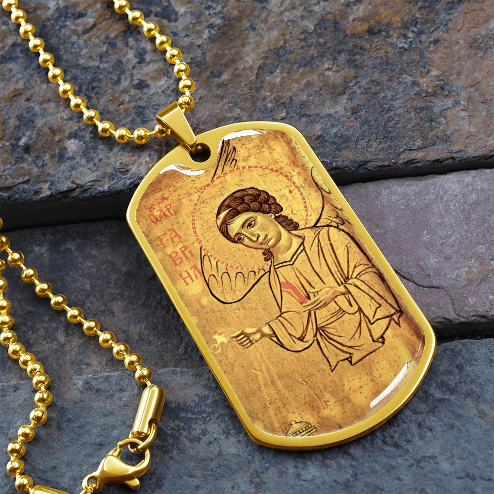Archangel Gabriel Sinai dog tag necklace
