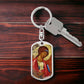 Archangel Michael dog tag keychain