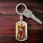 Archangel Michael dog tag keychain