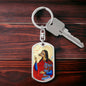 Saint Christopher Dog Head Keychain, Patron Saint travelers, St Christopher image, St Christopher icon, Gift for Traveler