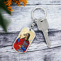 Saint Christopher Dog Head Keychain, Patron Saint travelers, St Christopher image, St Christopher icon, Gift for Traveler