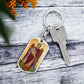 Archangel Michael dog tag keychain
