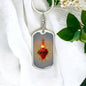 Sacred Heart of Jesus Dog Tag keychain, Godparent Gift, Godmother Gift, Godfather gift, gift for Catholic