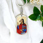 Saint Christopher Dog Head Keychain, Patron Saint travelers, St Christopher image, St Christopher icon, Gift for Traveler