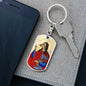 Saint Christopher Dog Head Keychain, Patron Saint travelers, St Christopher image, St Christopher icon, Gift for Traveler