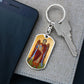 Archangel Michael dog tag keychain