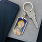 Prophet Elijah orthodox icon dog tag keychain gift