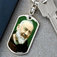 Padre Pio dog tag keychain