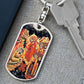 Descent into Hell dog tag keychain