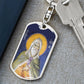 Prophet Elijah orthodox icon dog tag keychain gift