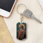 Dog Headed St Christopher dog tag keychain
