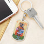 Saint Christopher Dog Head Dog Tag keychain gift