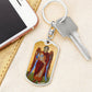 Archangel Michael dog tag keychain