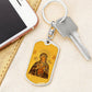 Virgin Mary Seven Spades dog tag keychain