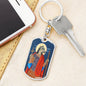 Saint Christopher Dog Head Dog Tag keychain