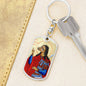 Saint Christopher Dog Head Keychain, Patron Saint travelers, St Christopher image, St Christopher icon, Gift for Traveler