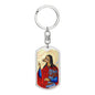 Saint Christopher Dog Head Keychain, Patron Saint travelers, St Christopher image, St Christopher icon, Gift for Traveler