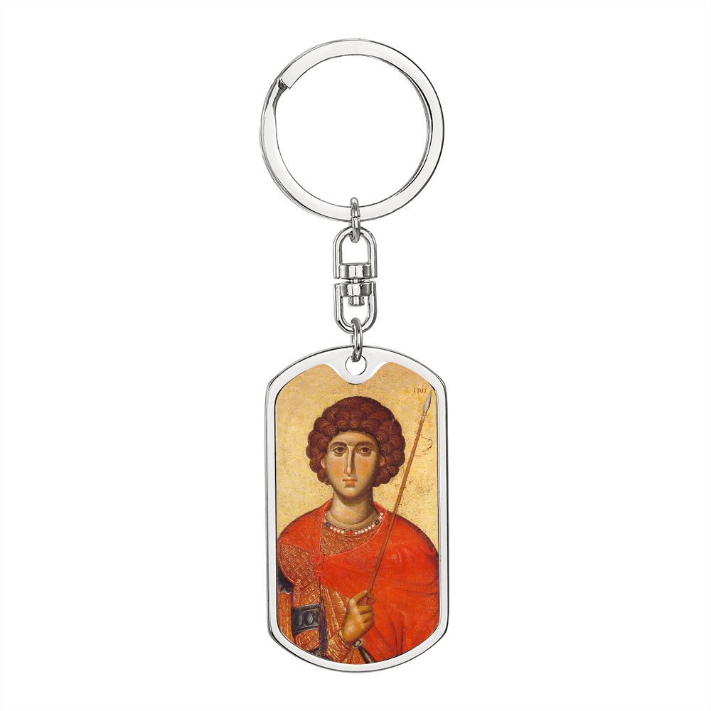 St George by Panselinos dog tag Swivel Keychain