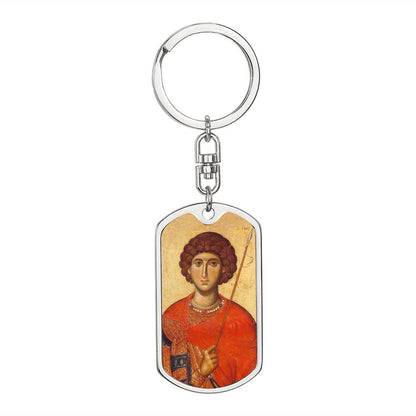 St George by Panselinos dog tag Swivel Keychain