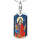 Saint Christopher Dog Head Dog Tag keychain