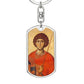 St George by Panselinos dog tag Swivel Keychain