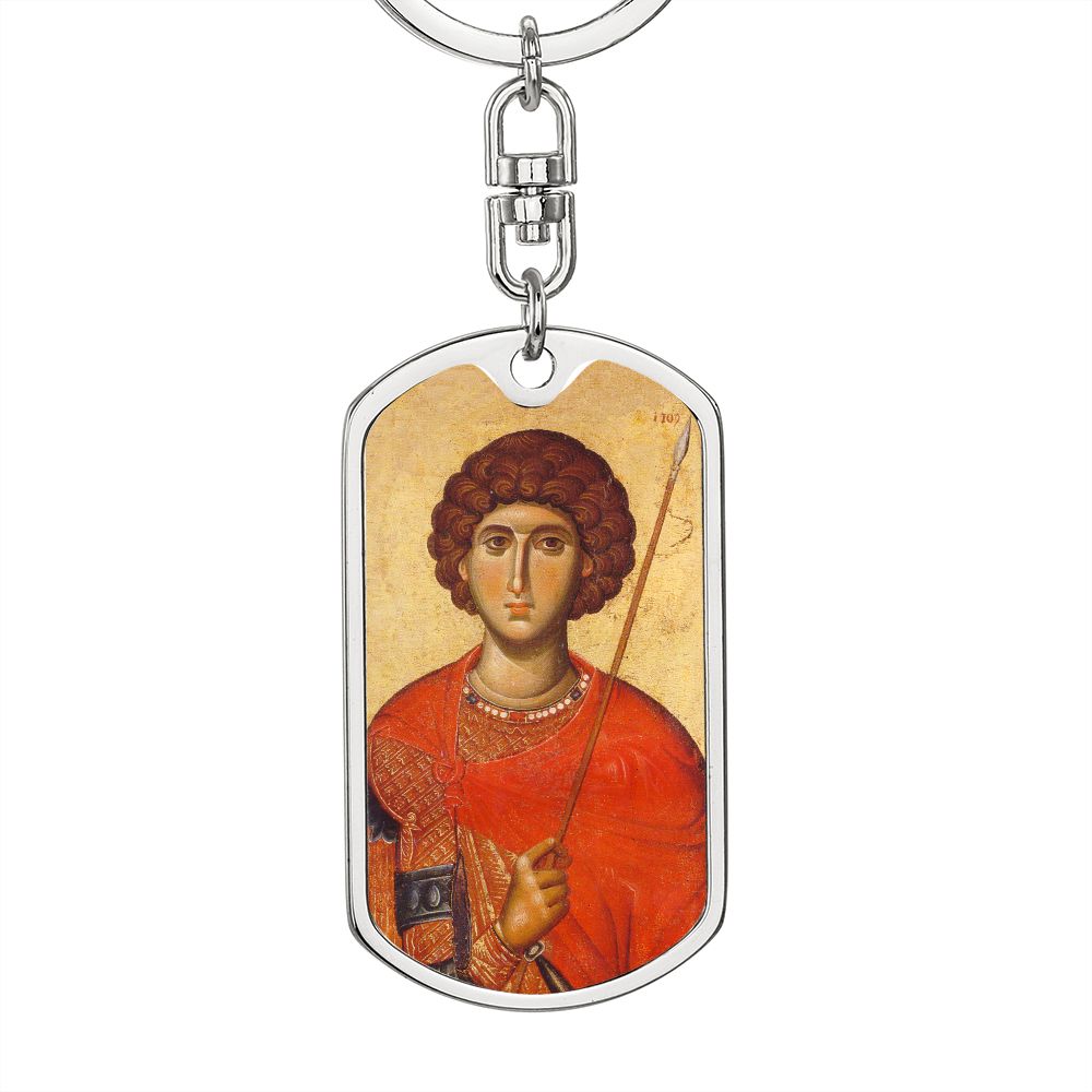 St George by Panselinos dog tag Swivel Keychain