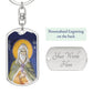 Prophet Elijah orthodox icon dog tag keychain gift