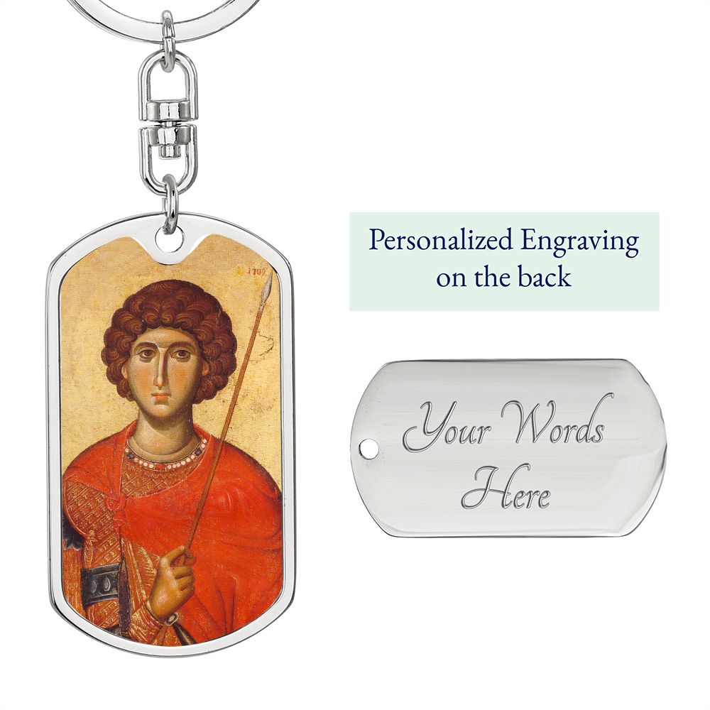 St George by Panselinos dog tag Swivel Keychain