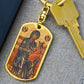 Theotokos Enthroned dog tag keychain