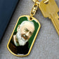 Padre Pio dog tag keychain