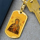 Virgin Mary Seven Spades dog tag keychain