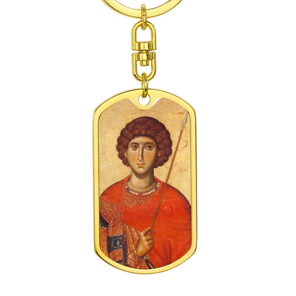 St George by Panselinos dog tag Swivel Keychain