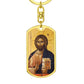 Jesus Christ Pantocrator Vatopedi dog tag Swivel Keychain