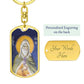 Prophet Elijah orthodox icon dog tag keychain gift