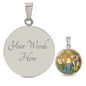 Baptism of Jesus Mozaic circle pendant necklace