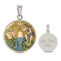 Baptism of Jesus Mozaic circle pendant necklace
