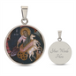 Prophet Elijah circle pendant necklace