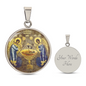 Eucharist icon circle pendant necklace