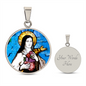 Saint Therese of Lisieux circle pendant necklace