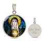 St Clare of Assisi circle pendant necklace