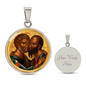 Saint Peter and Saint Paul icon circle pendant necklace
