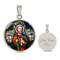 Saint Jude Thaddaeus  pendant necklace, Patron saint of  Lost Causes, St Jude stain glass gift