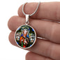 Saint Jude Thaddaeus  pendant necklace, Patron saint of  Lost Causes, St Jude stain glass gift