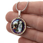 The Vision of Our Lady of Lourdes circle pendant necklace