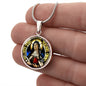 St Terese of Avila circle pendant necklace